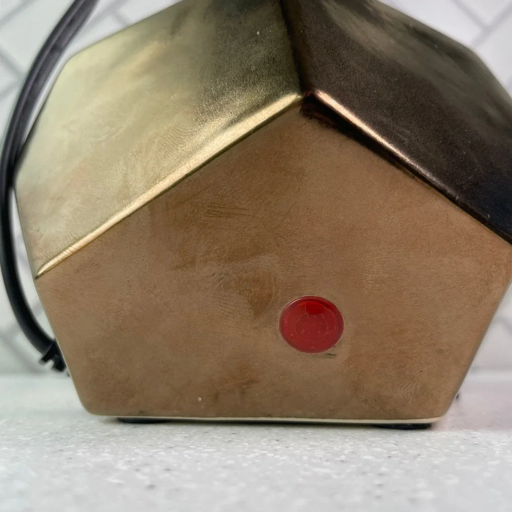 Scentsy Geometric Wax Warmer Metallic Bronze Copper Faceted Electric TESTED